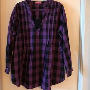 NWOT Plaid blouse purple